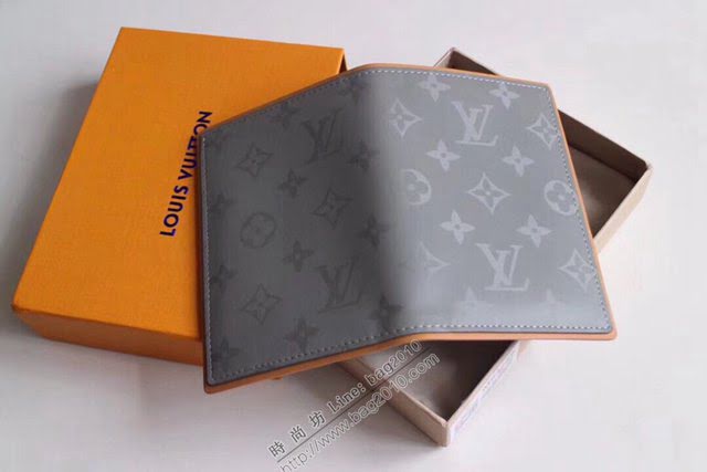 lv護照夾 M62089 路易威登Monogram Titanium灰色帆布護照夾 lv護照套  lvqb1305